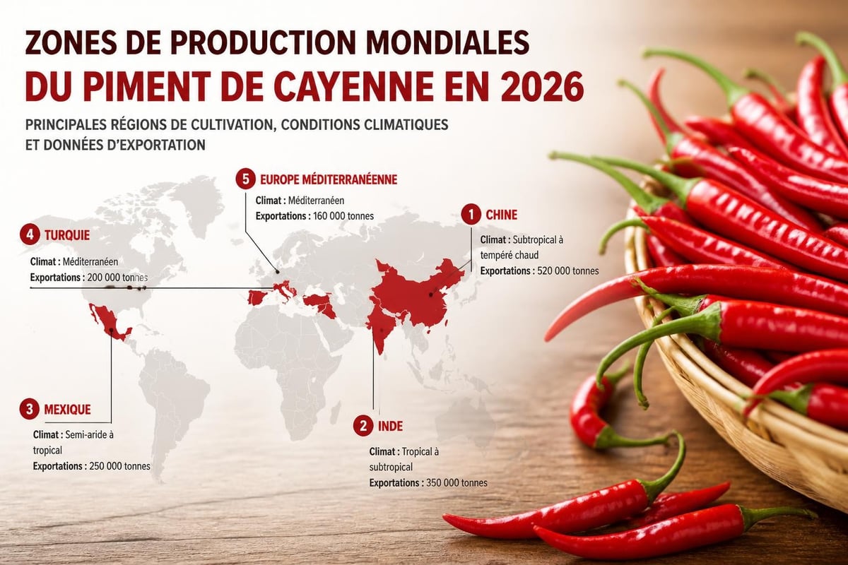 Régions productrices de piment de Cayenne