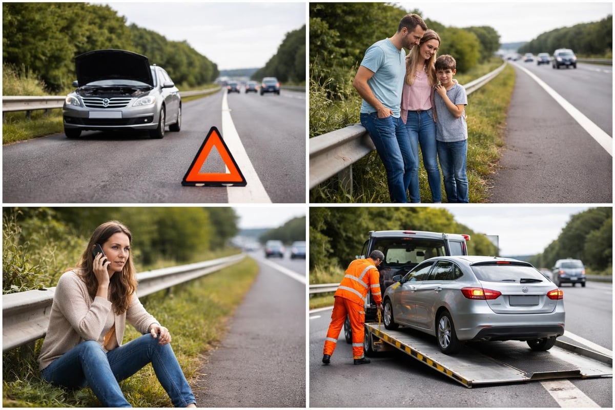 Motorway breakdown safety procedure