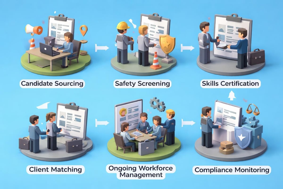 Staffing agency operational model