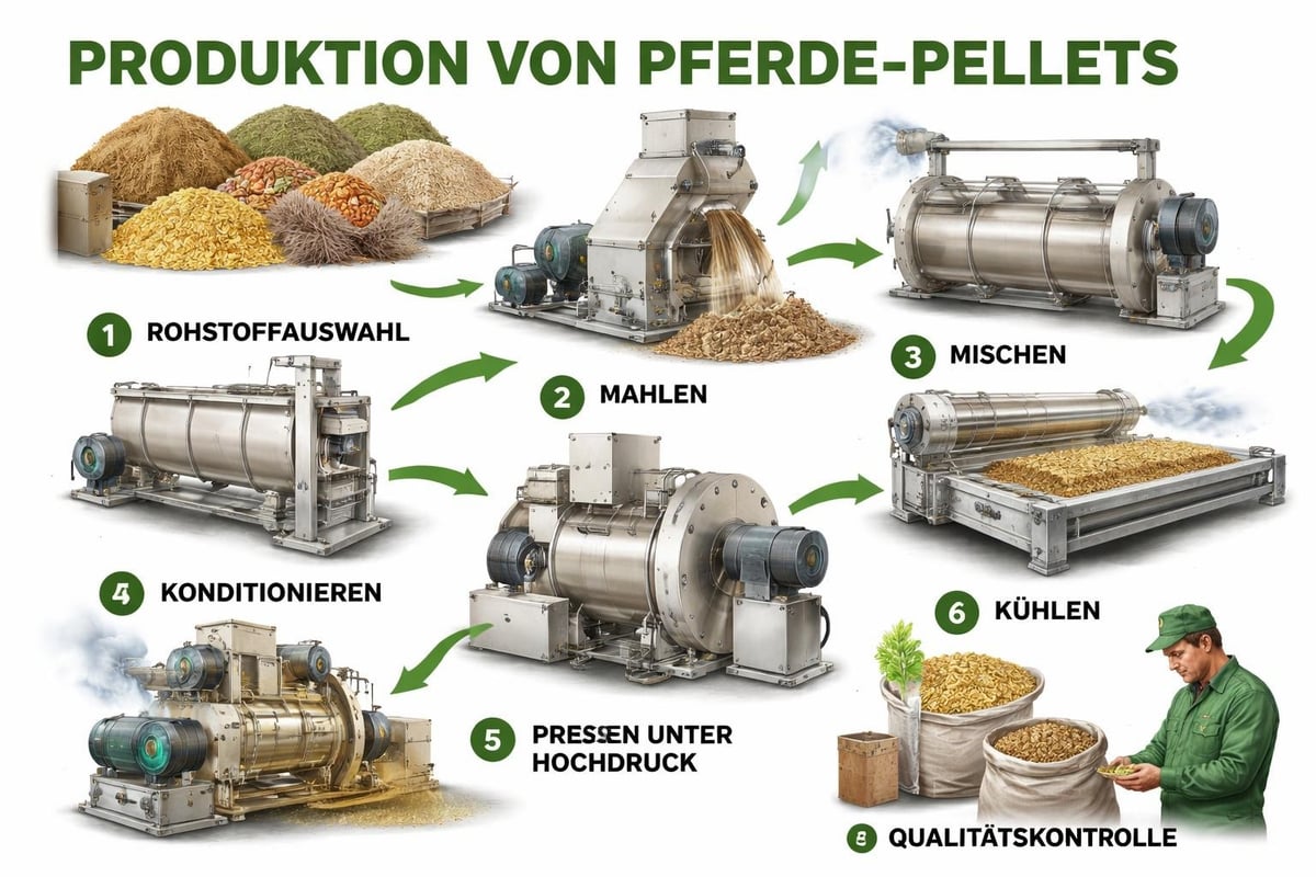 Herstellungsprozess von Pferdefutter-Pellets