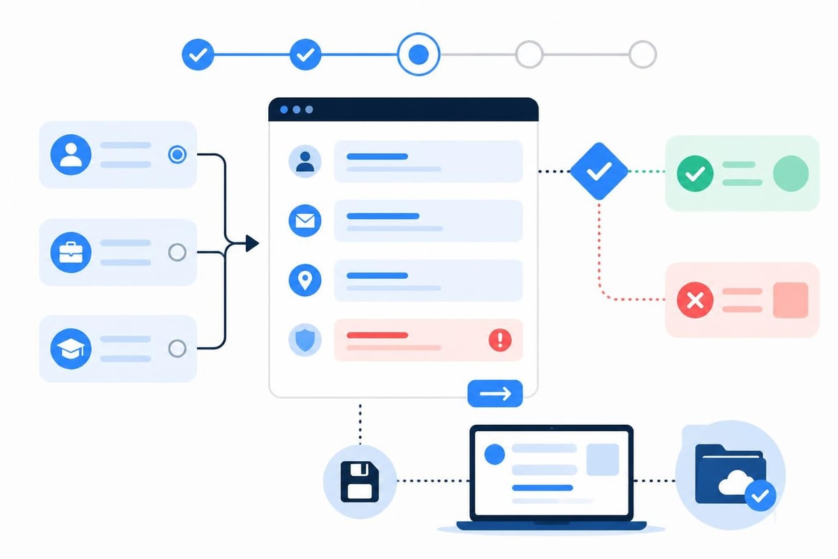 Multi-page form structure
