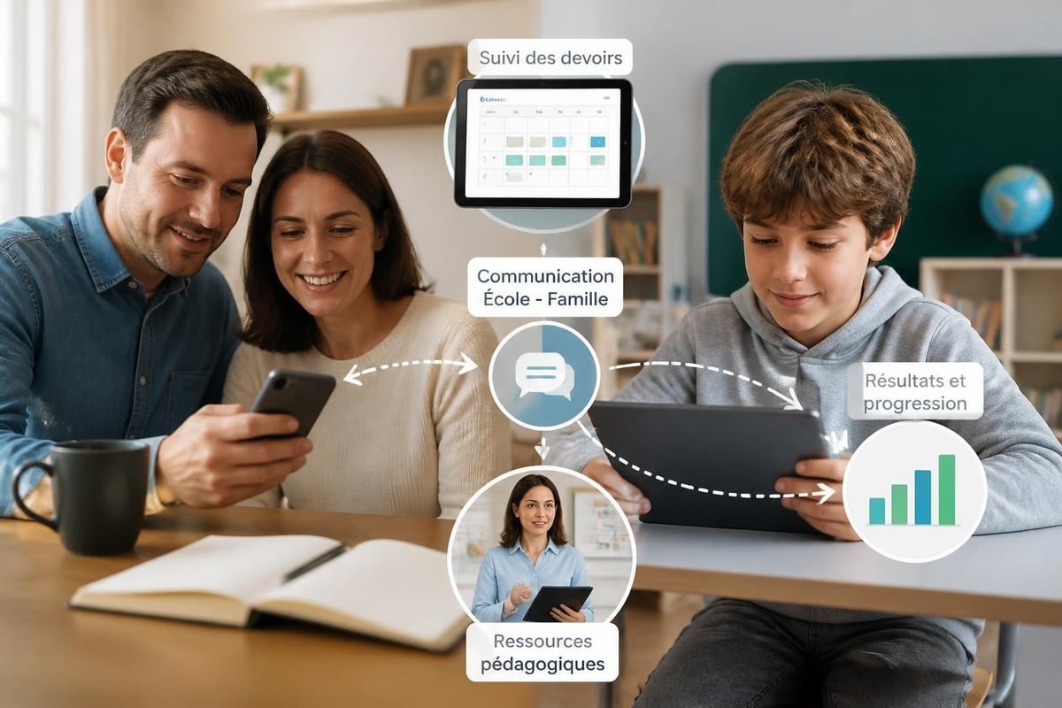 Connexion entre parents, enfants et apprentissage numérique