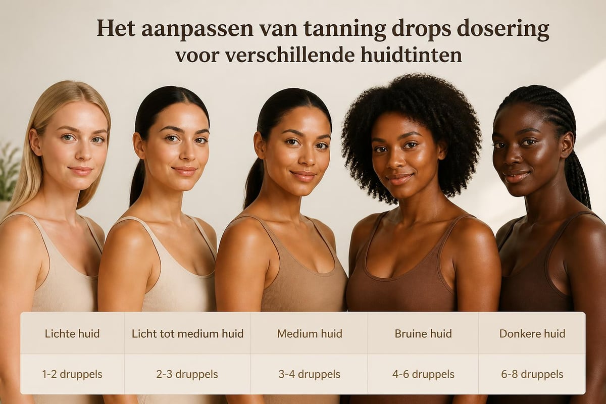 Tanning drops application for different skin tones