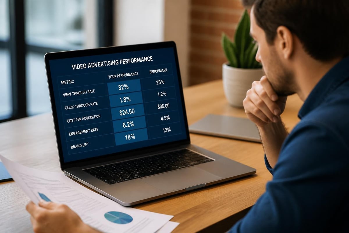 Video ad performance metrics dashboard