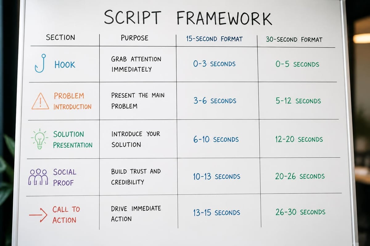 Video ad script structure