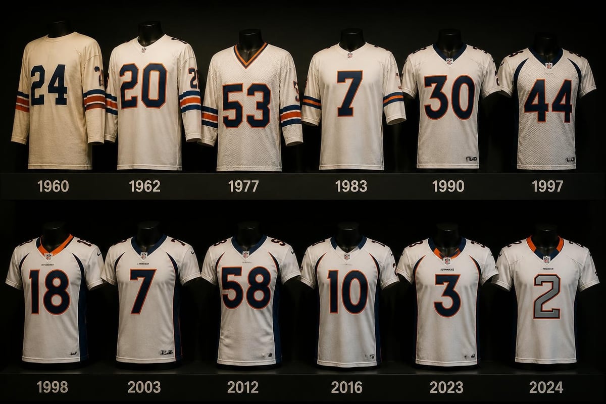 Denver Broncos uniform evolution timeline