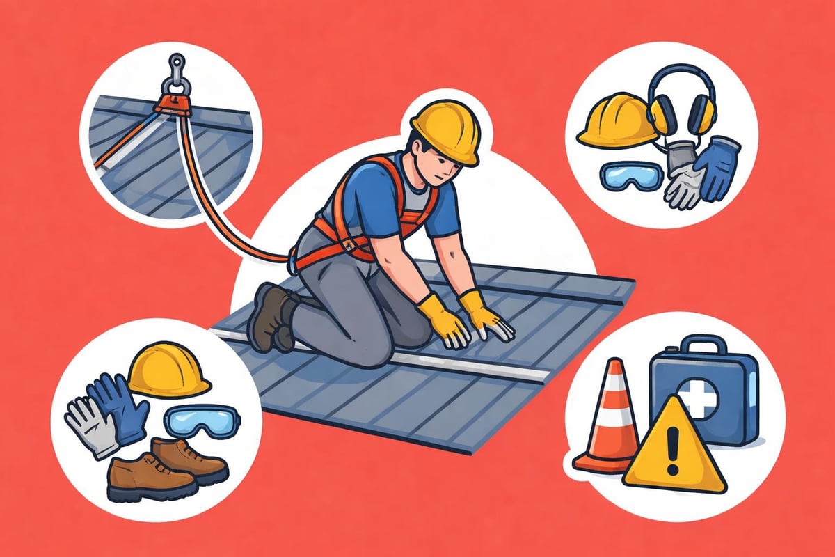 Safety protocols for metal roofing work