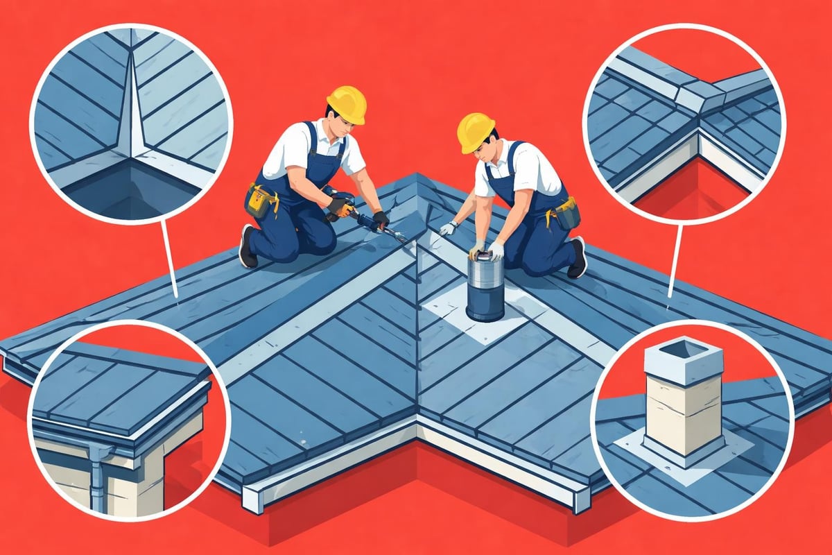 Critical detail work in metal roofing