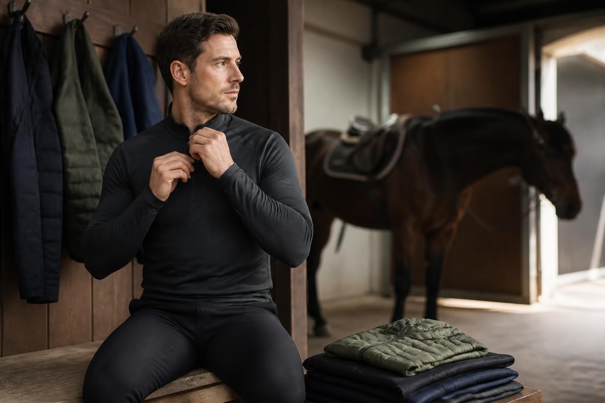 Layering system for male riders