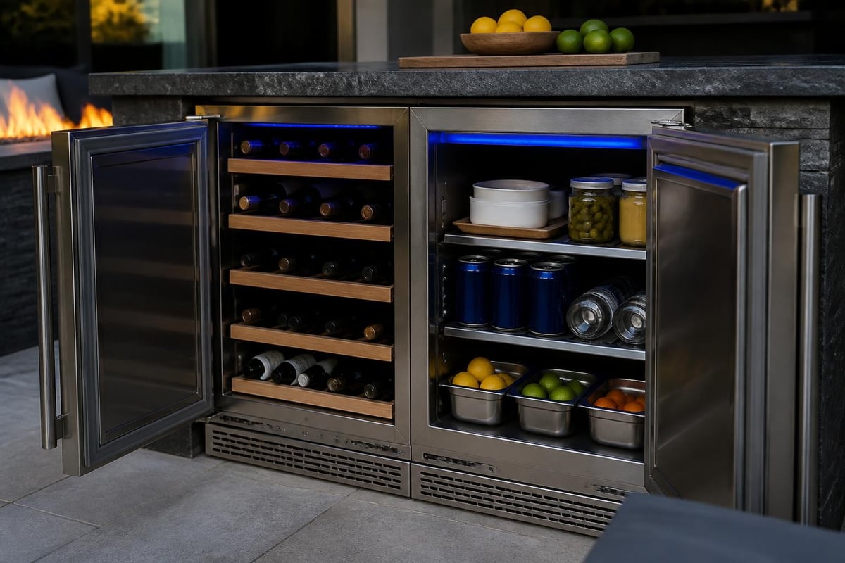 Outdoor fridge temperature zones