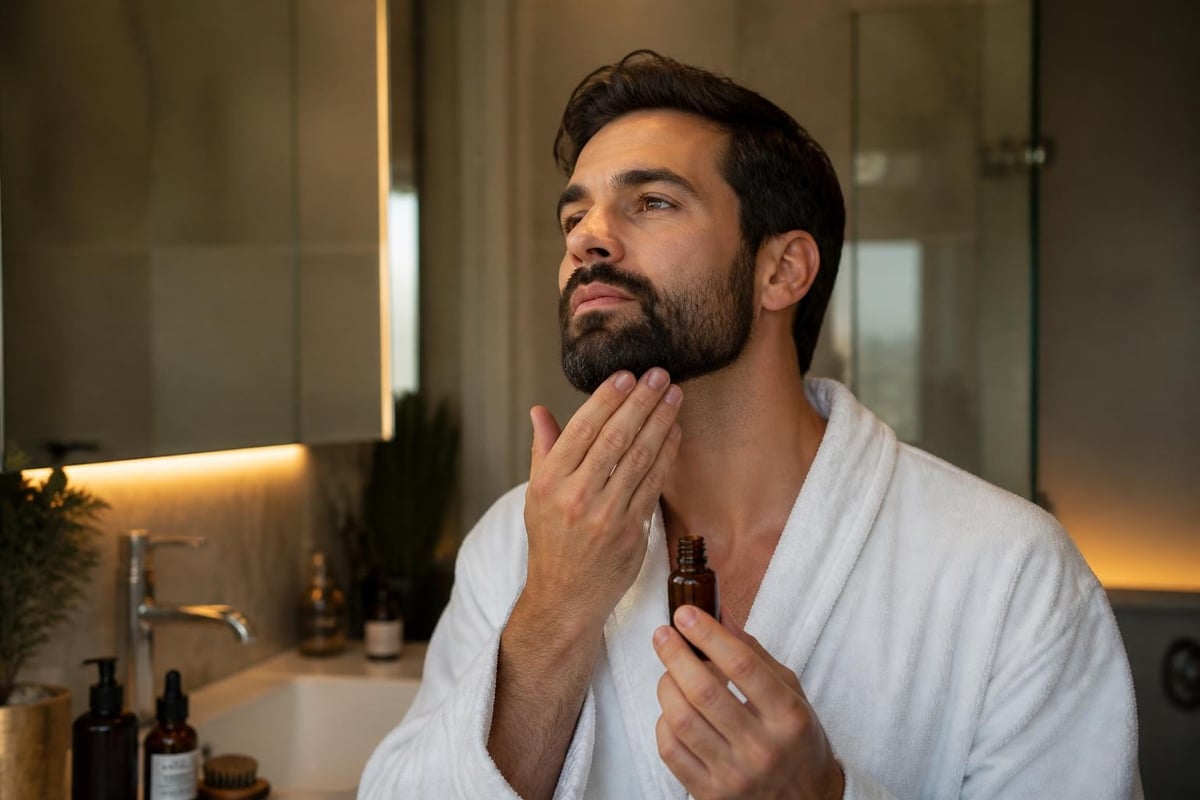 Daily beard routine timeline
