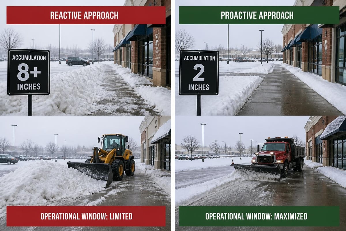 Snow removal timing strategy