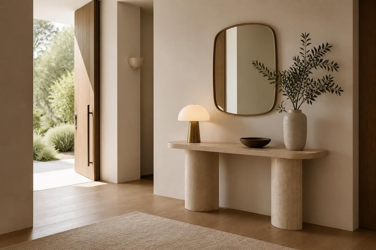Console table entryway positioning