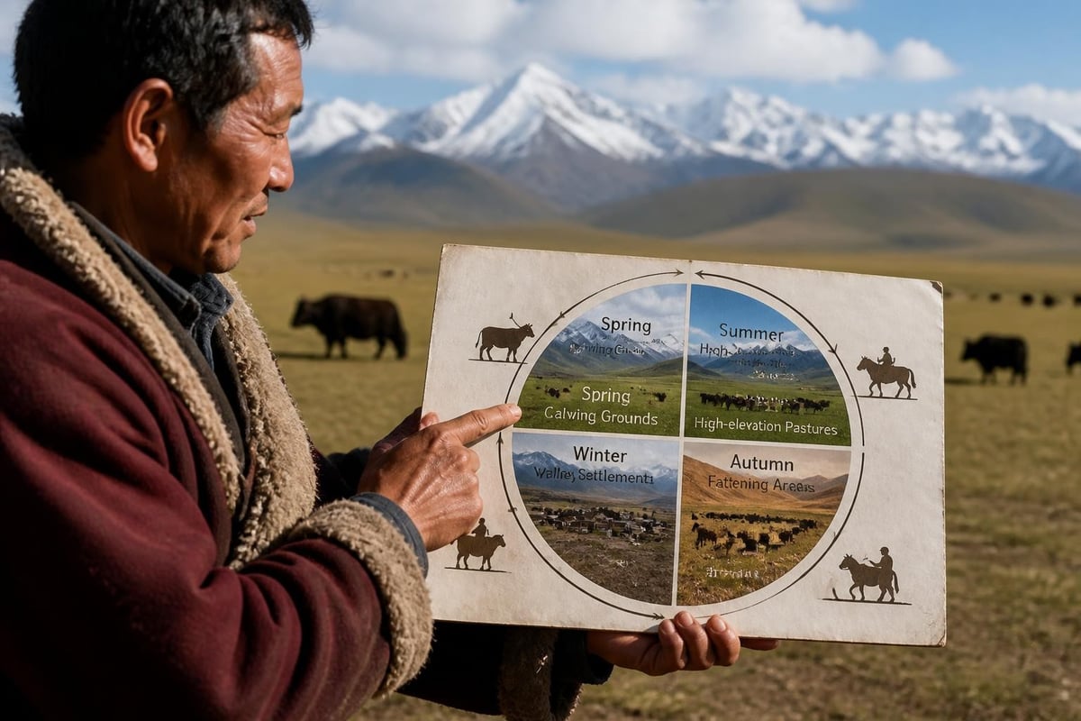 Seasonal migration cycle of Tibetan nomads