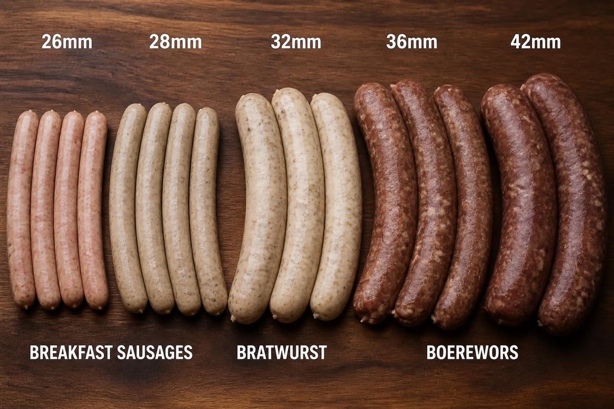 Hog casing size comparison
