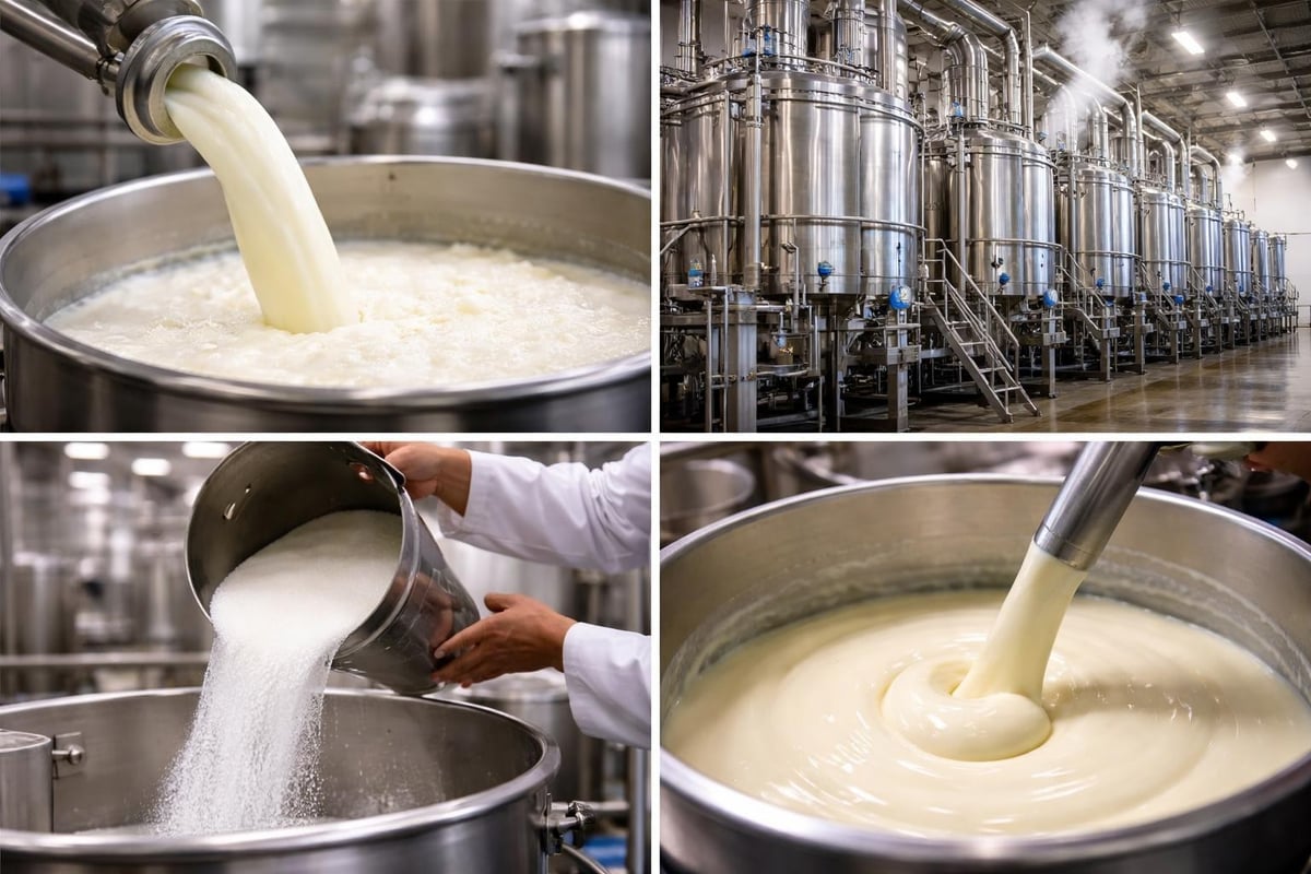 Condensed milk production stages