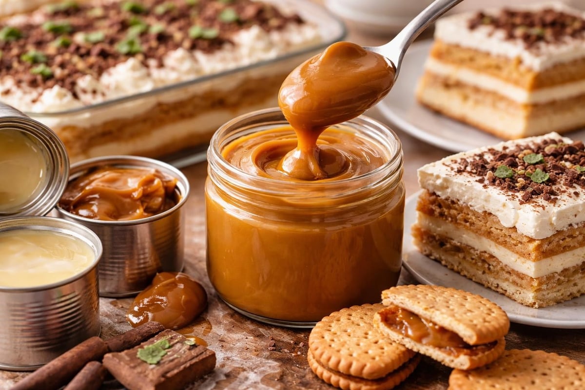 Caramelised condensed milk applications