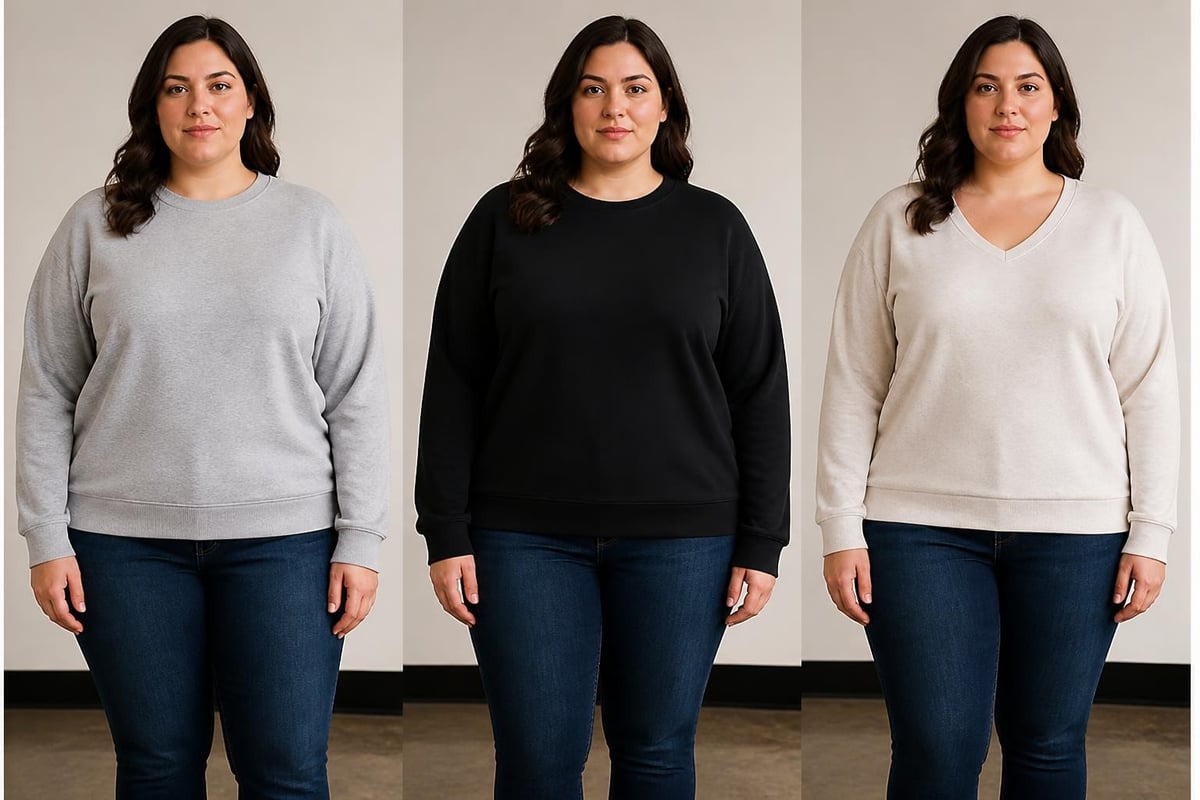 Sweatshirt fit guide for plus-size women