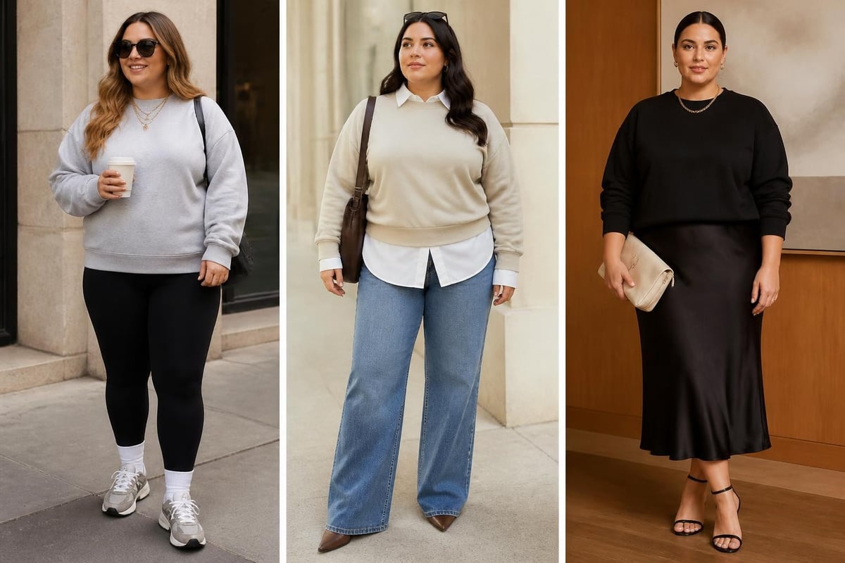 Plus-size sweatshirt styling options