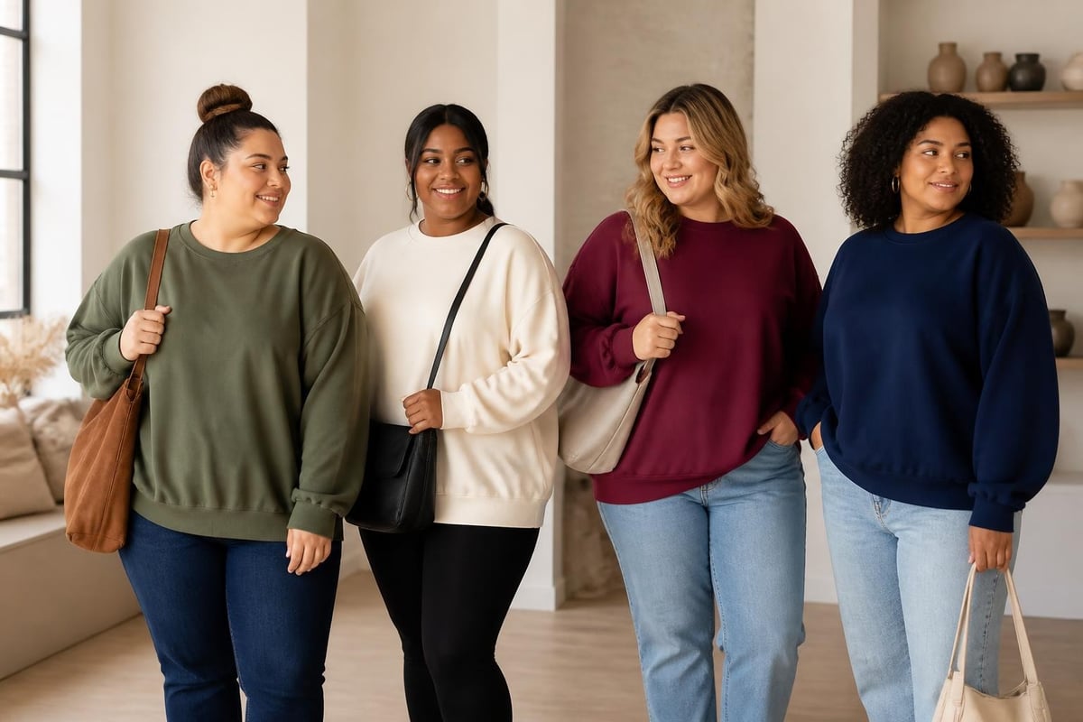 Plus-size sweatshirt color coordination