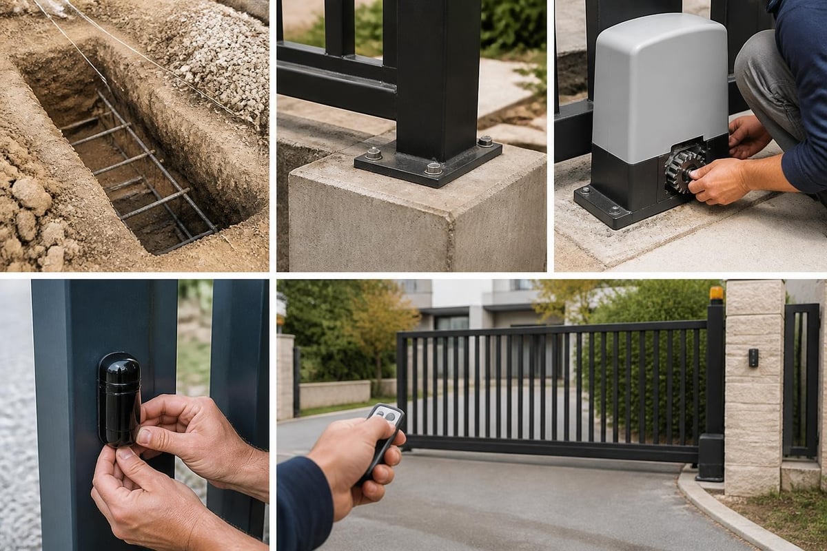 Gate installation workflow stages