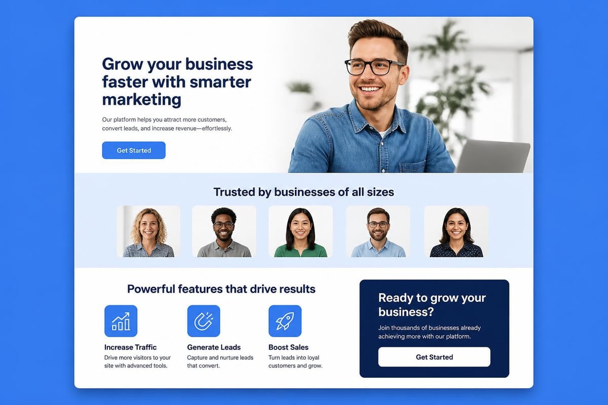 Landing page optimization for conversion