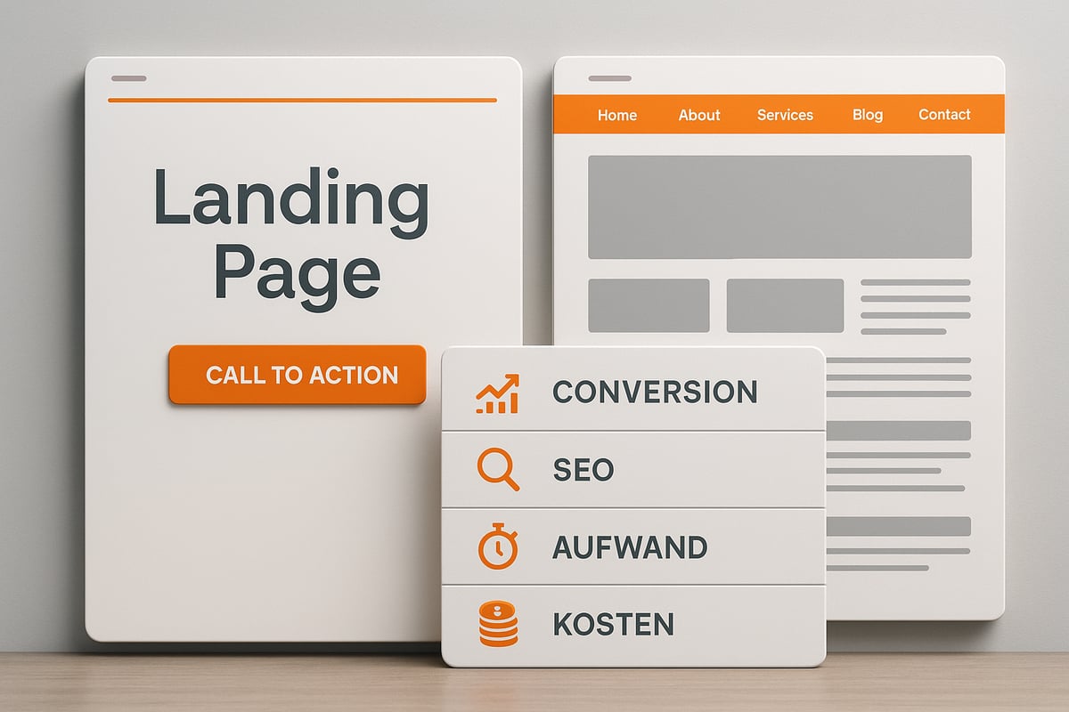 Direkter Vergleich: Landingpage vs Website – Stärken, Schwächen und Einsatzgebiete