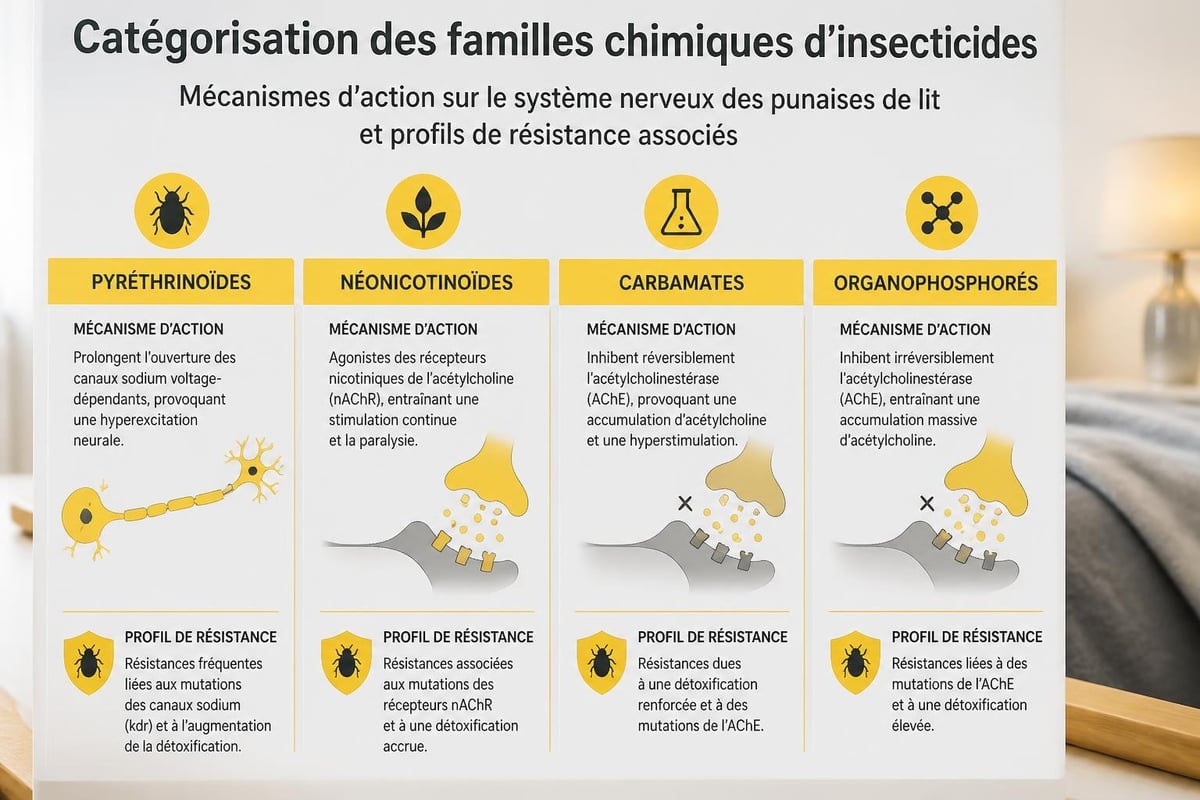 Classification des insecticides pour punaises de lit