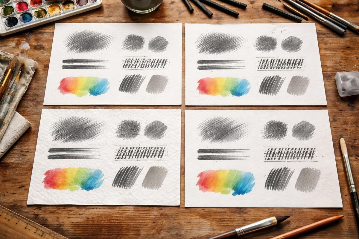 Paper characteristics affecting drawing techniques