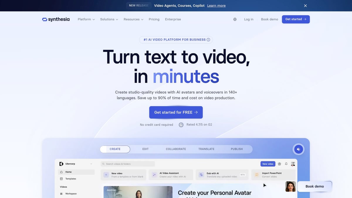 9 Essential AI Tools to Create Videos in 2025 - Synthesia