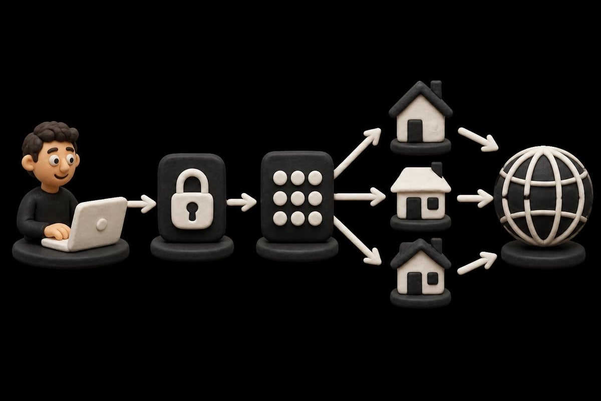 Residential proxy routing architecture