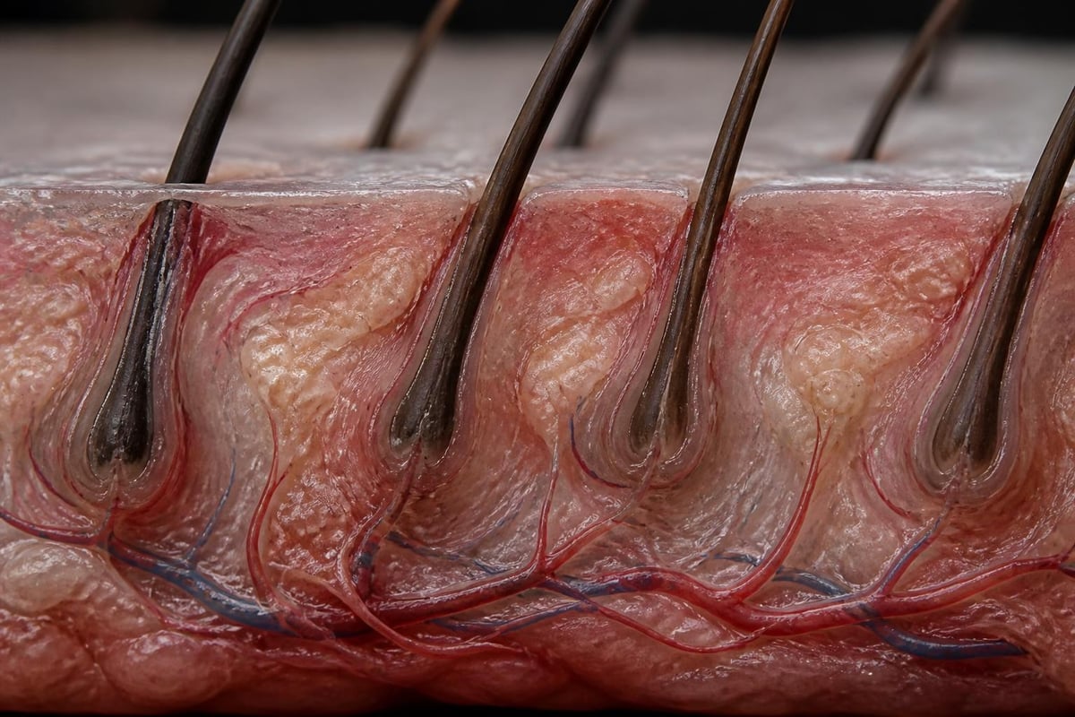 Beard follicle structure