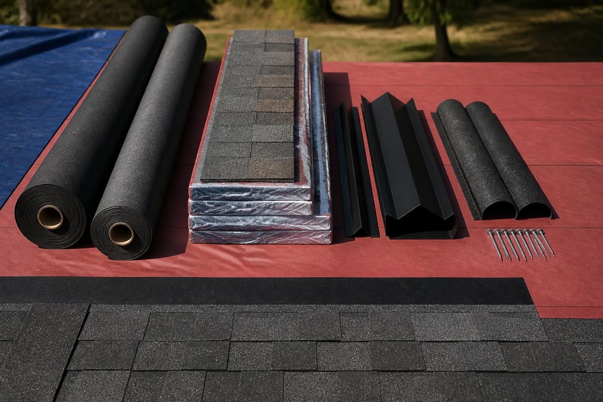 Roof preparation and material staging