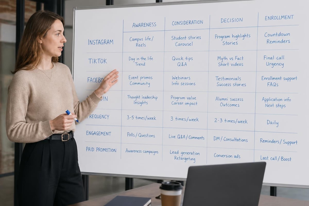 Social media content calendar