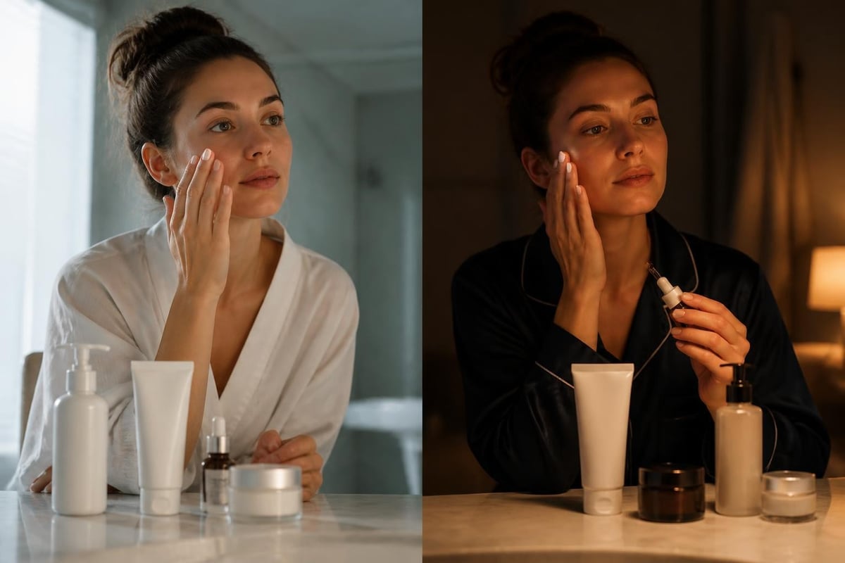 Day versus night skin care routines