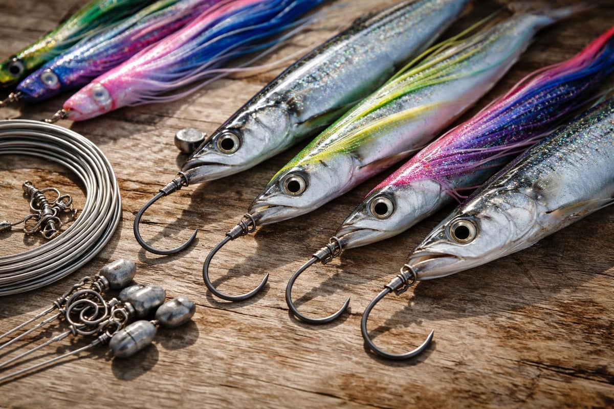 Pre rigged ballyhoo components