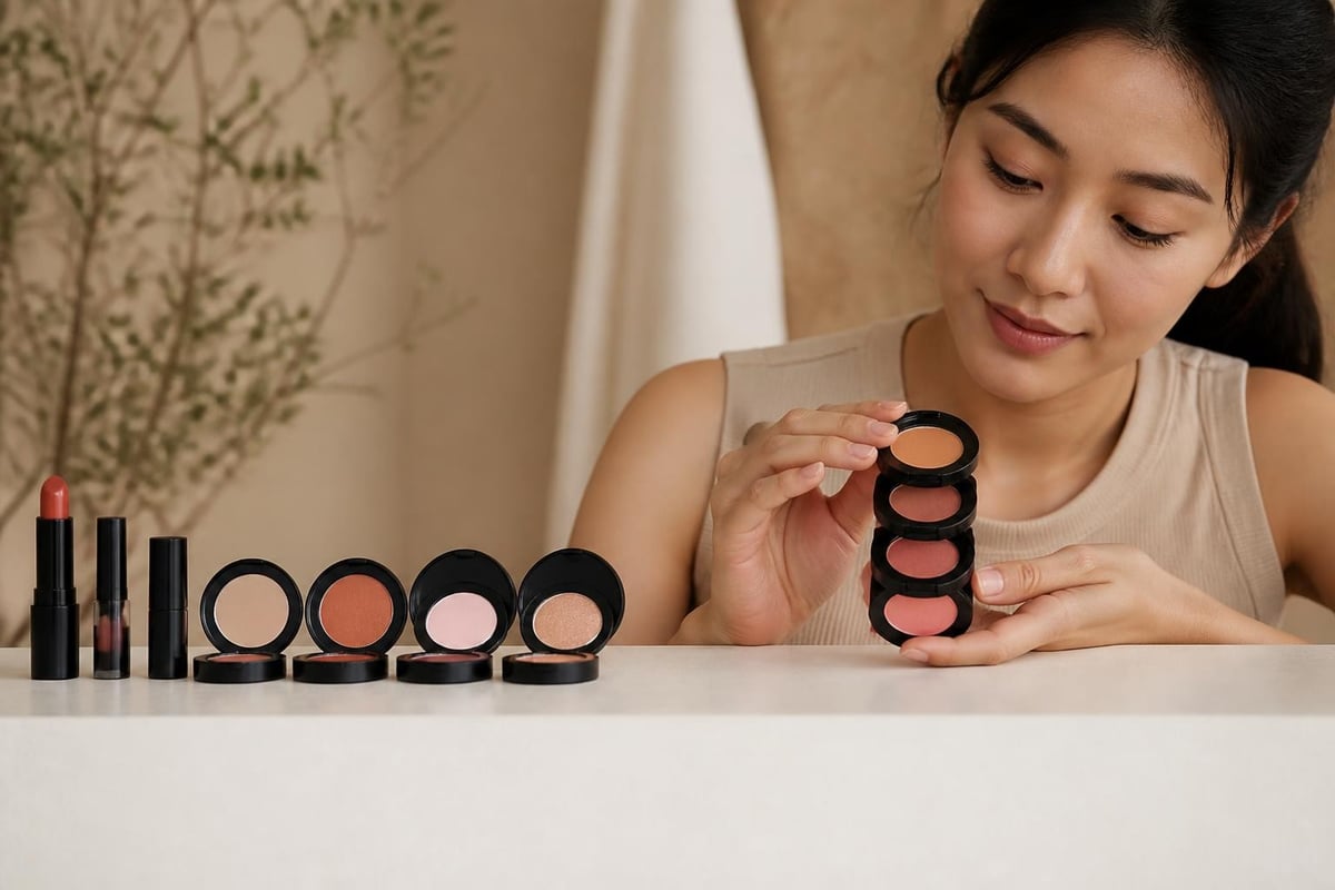 Multi-tasking cosmetic set compact