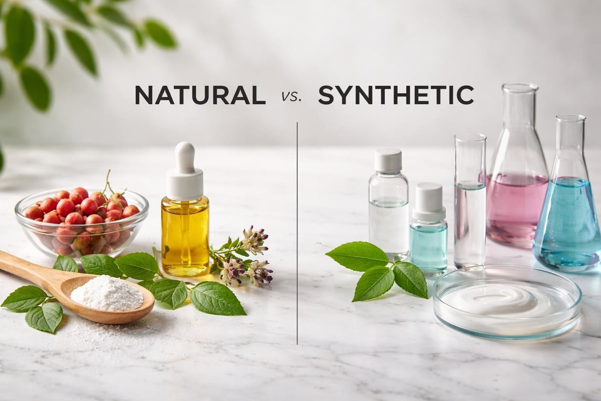 Natural versus synthetic ingredients comparison