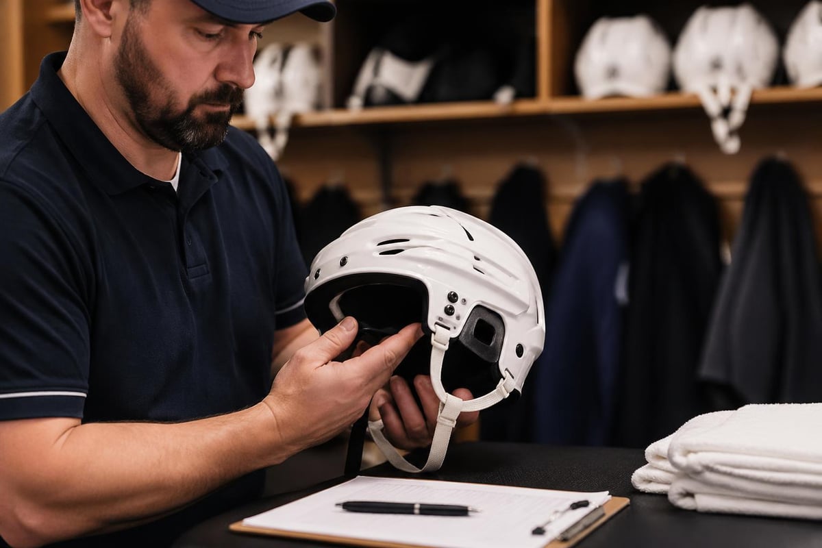 Football equipment inspection