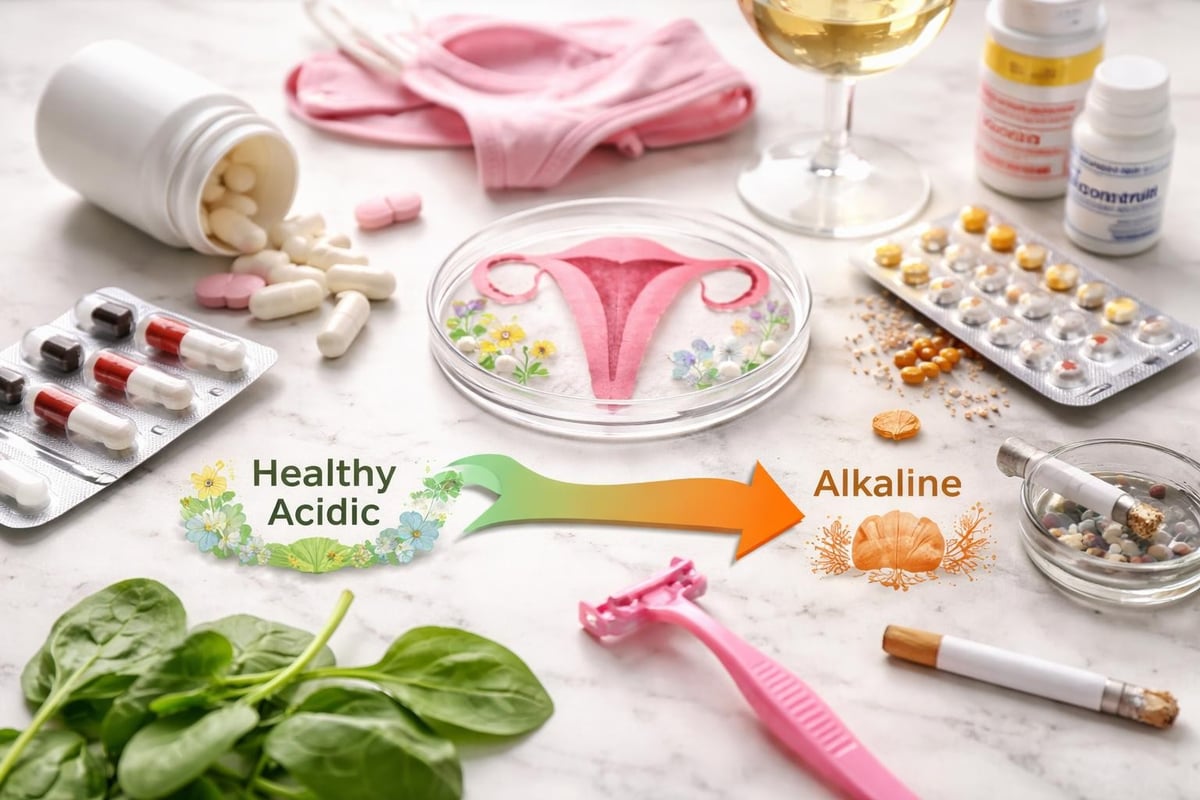 Vaginal pH balance disruption