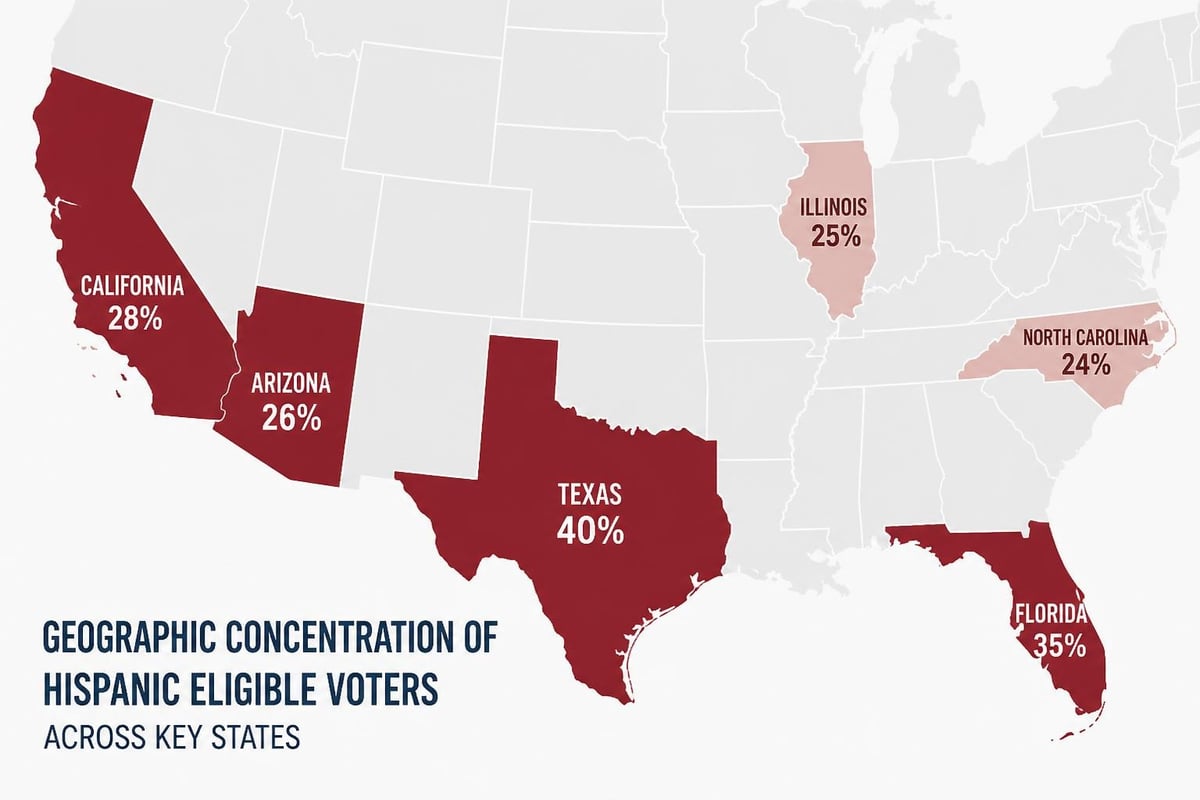 Hispanic voter distribution across U.S. states