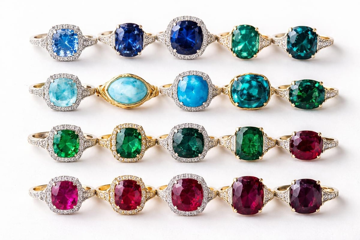 Ring gemstone color spectrum