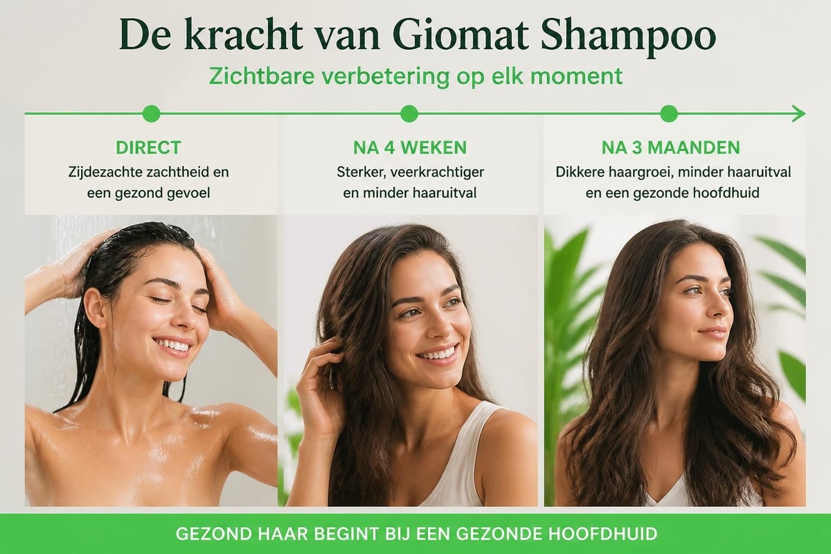 Giomat shampoo resultaten tijdlijn