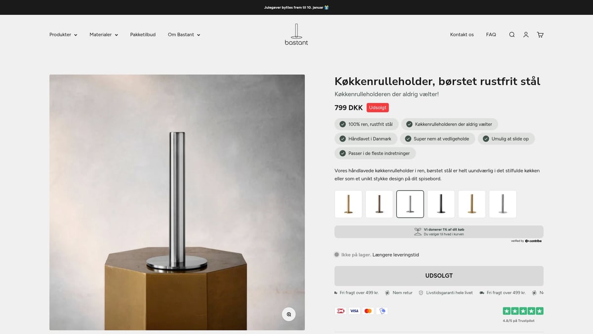 7 Smarte Køkkenrulleholder Ideer Til Dit Moderne Køkken 2026 - 4. Køkkenrulleholder i Børstet Rustfrit Stål