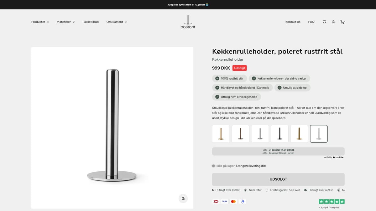 7 Smarte Køkkenrulleholder Ideer Til Dit Moderne Køkken 2026 - 6. Køkkenrulleholder i Poleret Rustfrit Stål