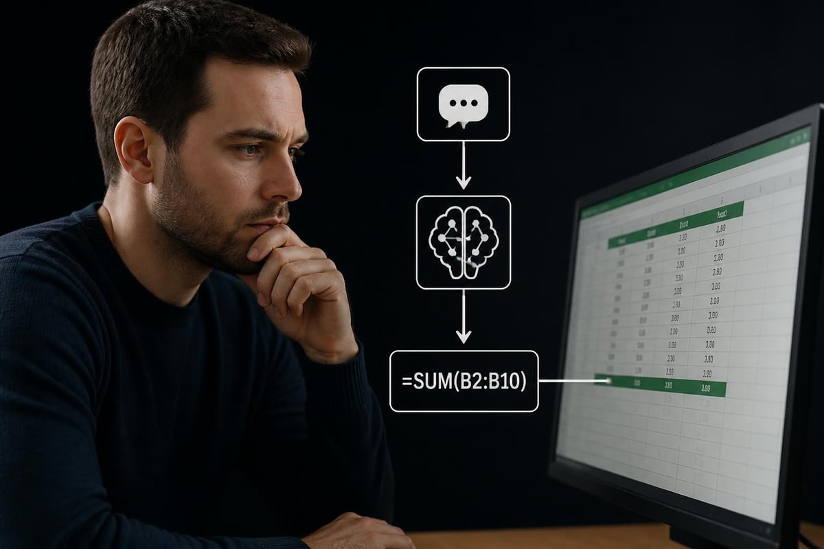 AI processing natural language to Excel formulas