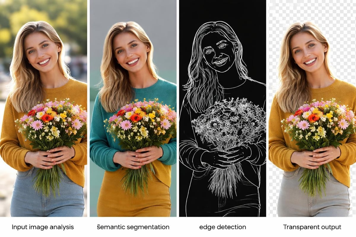 AI background removal technology layers