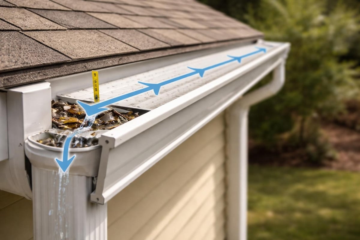 Gutter slope calculation diagram