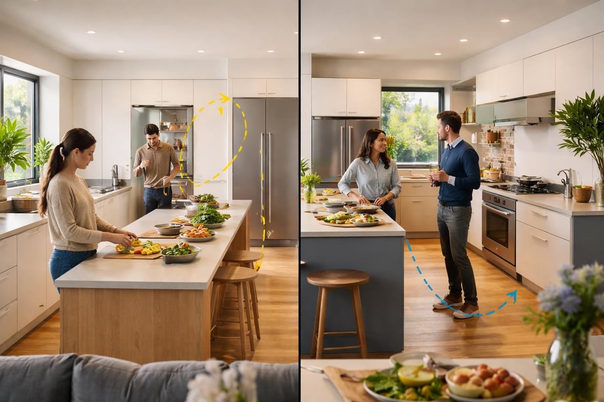 Outdoor kitchen workflow efficiency