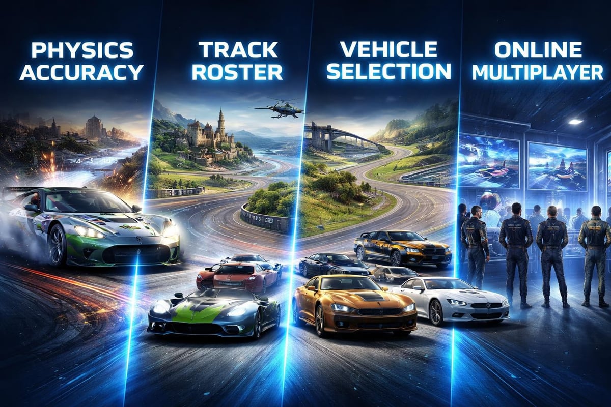 Racing game features comparison